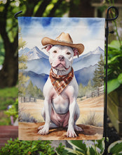 Load image into Gallery viewer, Pit Bull Terrier Cowboy Welcome Garden Flag – Western Dog Yard Decor with Mountain Landscape