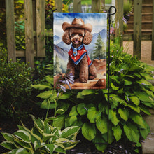 Load image into Gallery viewer, Poodle Cowboy Welcome Garden Flag – Western Dog Yard Decor with Mountain Landscape