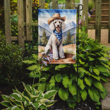 Load image into Gallery viewer, Poodle Cowboy Welcome Garden Flag – Western Dog Yard Decor with Mountain Landscape