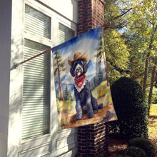 Load image into Gallery viewer, Portuguese Water Dog Cowboy Welcome House Flag