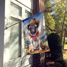 Load image into Gallery viewer, Pug Cowboy Welcome House Flag