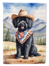 Load image into Gallery viewer, Puli Cowboy Welcome Garden Flag – Western Dog Yard Decor with Mountain Landscape