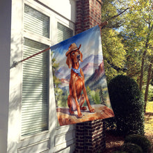 Load image into Gallery viewer, Redbone Coonhound Cowboy Welcome House Flag