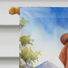 Load image into Gallery viewer, Redbone Coonhound Cowboy Welcome House Flag