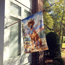 Load image into Gallery viewer, Rhodesian Ridgeback Cowboy Welcome House Flag