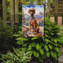 Load image into Gallery viewer, Rhodesian Ridgeback Cowboy Welcome Garden Flag – Western Dog Yard Decor with Mountain Landscape