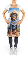 Load image into Gallery viewer, Rottweiler Cowboy Welcome Apron – Artist-Designed Kitchen, BBQ &amp; Craft Apron