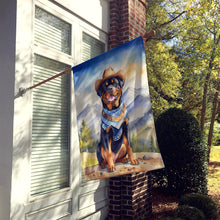 Load image into Gallery viewer, Rottweiler Cowboy Welcome House Flag