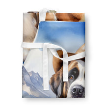 Load image into Gallery viewer, Saint Bernard Cowboy Welcome Apron – Artist-Designed Kitchen, BBQ &amp; Craft Apron