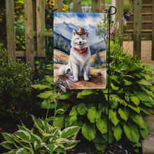 Load image into Gallery viewer, Samoyed Cowboy Welcome Garden Flag – Western Dog Yard Decor with Mountain Landscape