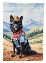 Load image into Gallery viewer, Schipperke Cowboy Welcome House Flag