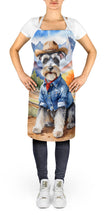 Load image into Gallery viewer, Schnauzer Cowboy Welcome Apron – Artist-Designed Kitchen, BBQ &amp; Craft Apron