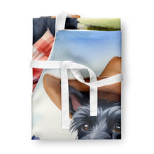 Load image into Gallery viewer, Scottish Terrier Cowboy Welcome Apron – Artist-Designed Kitchen, BBQ &amp; Craft Apron