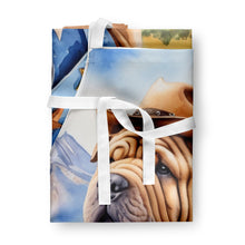 Load image into Gallery viewer, Shar Pei Cowboy Welcome Apron – Artist-Designed Kitchen, BBQ &amp; Craft Apron