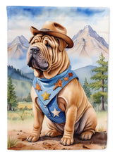 Load image into Gallery viewer, Shar Pei Cowboy Welcome House Flag