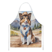Load image into Gallery viewer, Sheltie Cowboy Welcome Apron – Artist-Designed Kitchen, BBQ &amp; Craft Apron