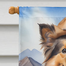 Load image into Gallery viewer, Sheltie Cowboy Welcome House Flag