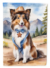 Load image into Gallery viewer, Sheltie Cowboy Welcome House Flag