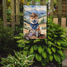 Load image into Gallery viewer, Shiba Inu Cowboy Welcome Garden Flag – Western Dog Yard Decor with Mountain Landscape