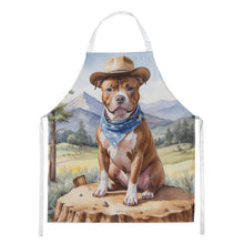 Load image into Gallery viewer, Staffordshire Bull Terrier Cowboy Welcome Apron – Artist-Designed Kitchen, BBQ &amp; Craft Apron