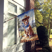 Load image into Gallery viewer, Staffordshire Bull Terrier Cowboy Welcome House Flag