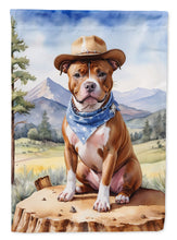 Load image into Gallery viewer, Staffordshire Bull Terrier Cowboy Welcome House Flag