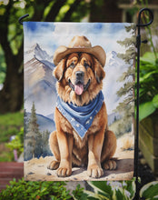 Load image into Gallery viewer, Tibetan Mastiff Cowboy Welcome Garden Flag – Western Dog Yard Decor with Mountain Landscape
