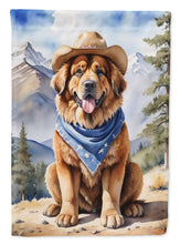 Load image into Gallery viewer, Tibetan Mastiff Cowboy Welcome Garden Flag – Western Dog Yard Decor with Mountain Landscape