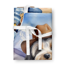 Load image into Gallery viewer, Tibetan Terrier Cowboy Welcome Apron – Artist-Designed Kitchen, BBQ &amp; Craft Apron