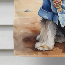 Load image into Gallery viewer, Tibetan Terrier Cowboy Welcome House Flag
