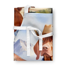Load image into Gallery viewer, Vizsla Cowboy Welcome Apron – Artist-Designed Kitchen, BBQ &amp; Craft Apron