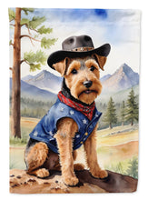 Load image into Gallery viewer, Welsh Terrier Cowboy Welcome House Flag