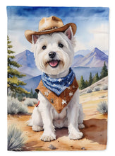 Load image into Gallery viewer, Westie Cowboy Welcome House Flag