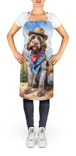 Load image into Gallery viewer, Wirehaired Pointing Griffon Cowboy Welcome Apron – Artist-Designed Kitchen, BBQ &amp; Craft Apron