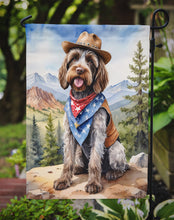 Load image into Gallery viewer, Wirehaired Pointing Griffon Cowboy Welcome Garden Flag – Western Dog Yard Decor with Mountain Landscape