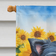 Load image into Gallery viewer, Affenpinscher in Sunflowers House Flag