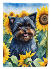 Load image into Gallery viewer, Affenpinscher in Sunflowers House Flag
