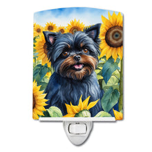 Load image into Gallery viewer, Affenpinscher in Sunflowers Ceramic Night Light