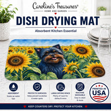 Load image into Gallery viewer, Affenpinscher in Sunflowers Dish Drying Mat Absorbent Dish Drying Mat Pad for Kitchen Counter Dish Drainer Mat for Countertop, 14 x 21", Multicolor