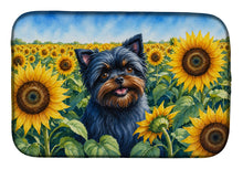 Load image into Gallery viewer, Affenpinscher in Sunflowers Dish Drying Mat Absorbent Dish Drying Mat Pad for Kitchen Counter Dish Drainer Mat for Countertop, 14 x 21", Multicolor