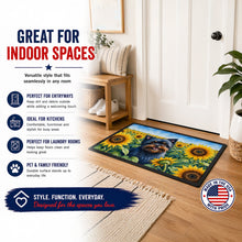 Load image into Gallery viewer, Affenpinscher in Sunflowers Doormat Front Door Mat Indoor Outdoor Rugs for Entryway, Non Slip Washable Low Pile, 24H X 36W