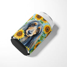 Load image into Gallery viewer, Afghan Hound in Sunflowers Can or Bottle Hugger