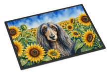 Load image into Gallery viewer, Afghan Hound in Sunflowers Doormat Front Door Mat Indoor Outdoor Rugs for Entryway, Non Slip Washable Low Pile, 24H X 36W