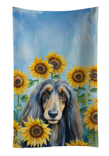 Load image into Gallery viewer, Afghan Hound in Sunflowers Kitchen Towel
