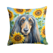 Load image into Gallery viewer, Afghan Hound in Sunflowers Throw Pillow
