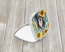 Load image into Gallery viewer, Afghan Hound in Sunflowers Compact Mirror – Stylish Purse Mirror with Artistic Covers