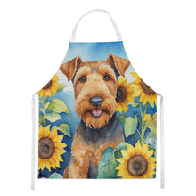 Load image into Gallery viewer, Airedale Terrier in Sunflowers Apron – Artist-Designed Kitchen, BBQ &amp; Craft Apron