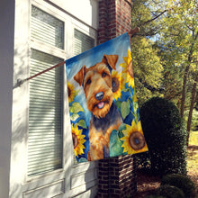 Load image into Gallery viewer, Airedale Terrier in Sunflowers House Flag