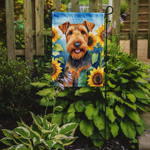 Load image into Gallery viewer, Airedale Terrier in Sunflowers Garden Flag – Bright Dog-Themed Yard Decor