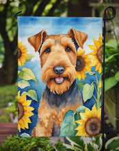 Load image into Gallery viewer, Airedale Terrier in Sunflowers Garden Flag – Bright Dog-Themed Yard Decor